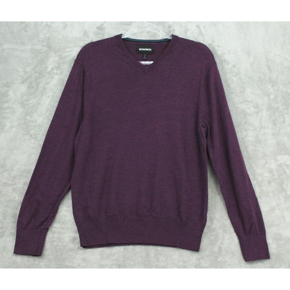 Bonobos Sweater Mens Large Extra Fine Merino Wool Pullover Lightweight Knit